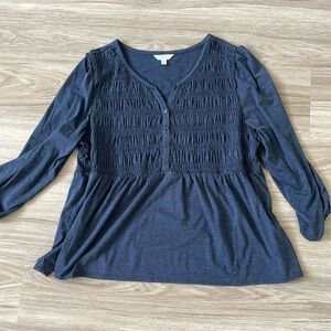 Blue Heathered Blouse